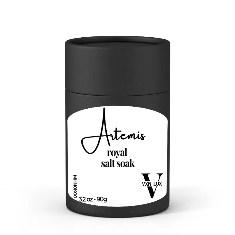 VXN LUX Artemis Royal Bath Salt Soak with Green Kaolin Clay, Hemp Seed Oil & Epsom Salt Bath Soak for Tension and Muscle Relief, 90g